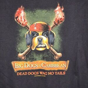 Vintage Big Dogs Pirates‎ Of The Caribbean Men's Shirt Size XL 2006 Black